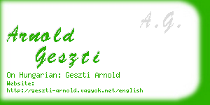 arnold geszti business card